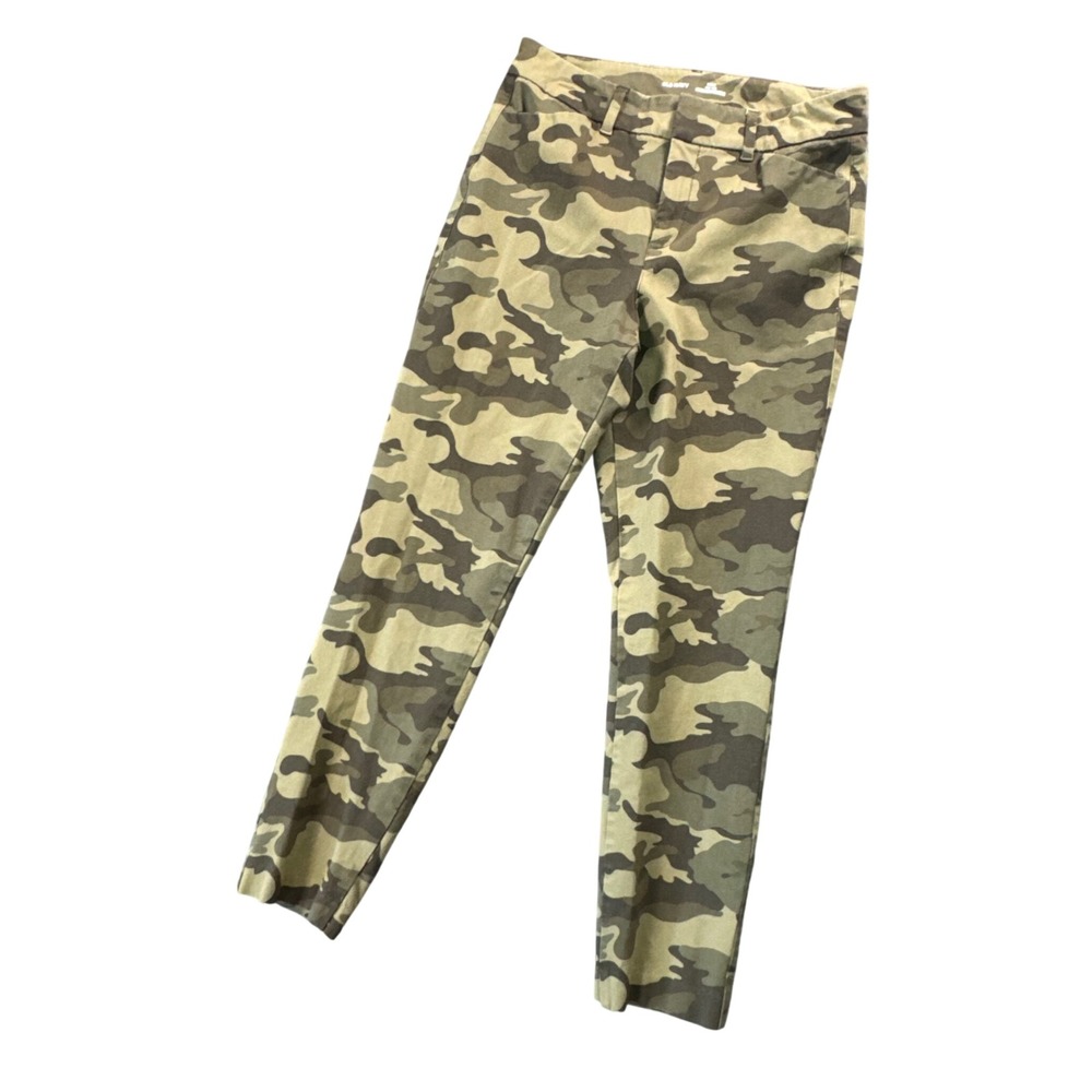 Old Navy Pixie High Rise Camo Pants Women's 6 Slim Tapered Ankle Grunge‎